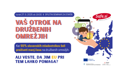 Spletni seminar za starše ‘Vaš otrok na družbenih omrežjih’